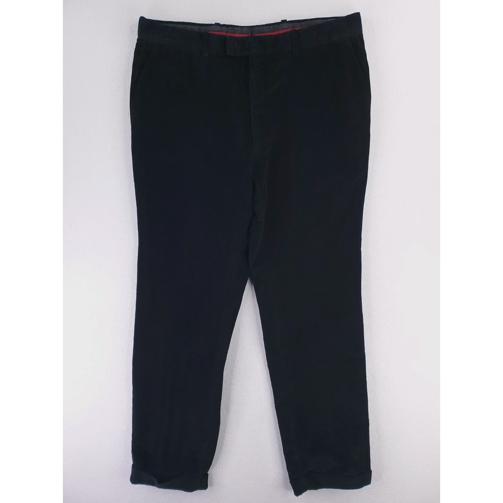 Burberry Pants Mens 36x30 Blue Navy Corduroy Cords Classic Straight Chino Preppy